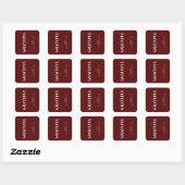Minimal ERFÜLLT | Deep Red Holiday Quadratischer Aufkleber (Blatt)