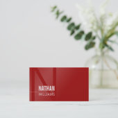 MINIMAL erste einfache moderne coole dunkelrot Visitenkarte (Stehend Vorderseite)