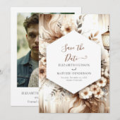 Minimal essbare rustikale Hochzeit Save The Date (Vorne/Hinten)