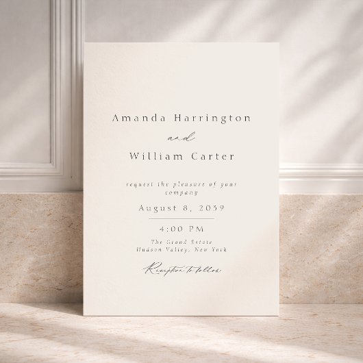 Minimal Estate Wedding Invitation | Elegant Serif  Einladung