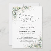 Minimal Eucalyptus Engagement Party Invitation Einladung (Vorderseite)