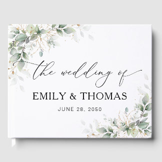 Minimal Eucalyptus Wedding Guest Book Gästebuch