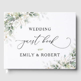 Minimal Eucalyptus Wedding Guest Book Gästebuch