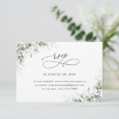 Minimal Eucalyptus Wedding Online RSVP Card Karte (Stehend Vorderseite)