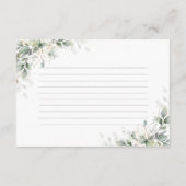 Minimal Eucalyptus Wedding Reception Begleitkarte (Rückseite)