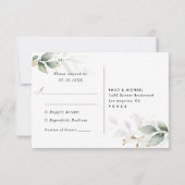 Minimal Eucalyptus Wedding RSVP Card Karte (Rückseite)