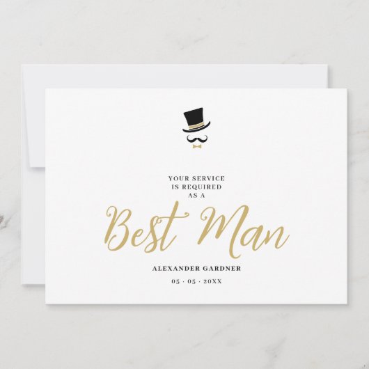 Minimal Exquisite Gorgeous Script Best Man Einladung (Vorderseite)