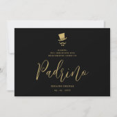 Minimal Exquisite Gorgeous Script Spanish Padrino Einladung (Vorderseite)