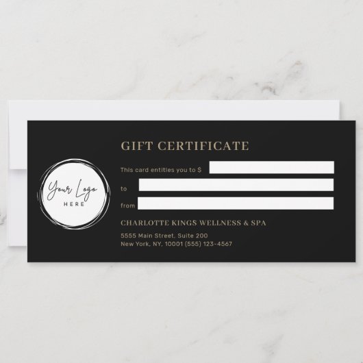 Minimal Eyebrow Black Logo Gift Certificate (Rückseite)