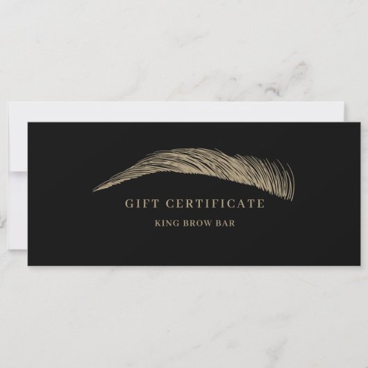 Minimal Eyebrow Black Logo Gift Certificate (Vorderseite)