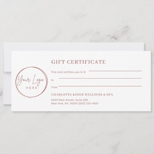 Minimal Eyebrow Logo Gift Certificate (Rückseite)