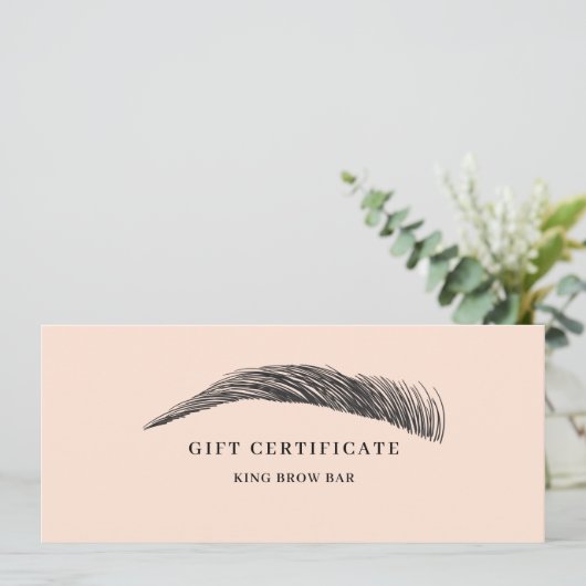 Minimal Eyebrow Logo Gift Certificate (Stehend Vorderseite)