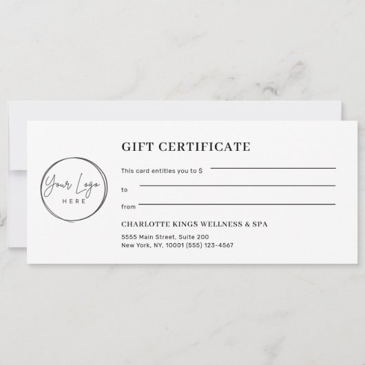 Minimal Eyebrow Logo Gift Certificate (Rückseite)