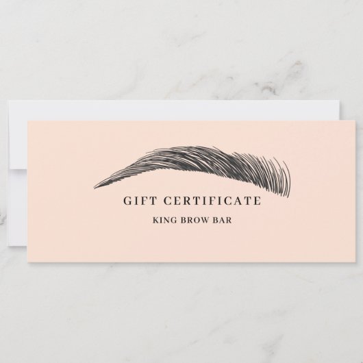 Minimal Eyebrow Logo Gift Certificate (Vorderseite)