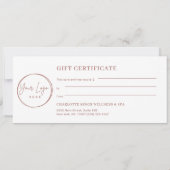 Minimal Eyebrow Logo Gift Certificate (Rückseite)