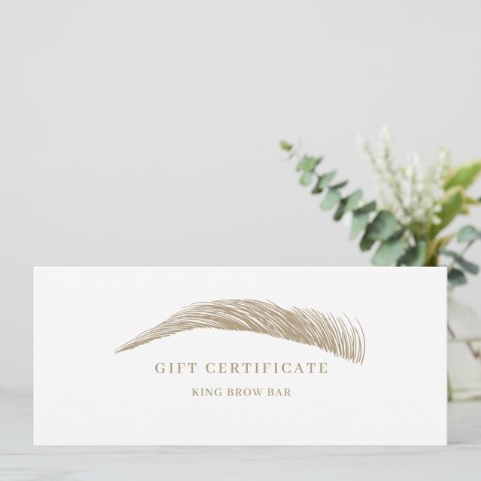 Minimal Eyebrow Logo Gift Certificate (Stehend Vorderseite)