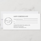 Minimal Eyebrow Logo Gift Certificate (Rückseite)