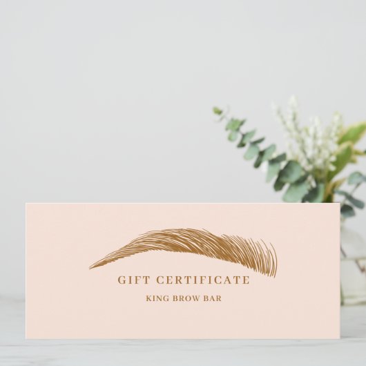 Minimal Eyebrow Salon QR Code Gift Certificate (Stehend Vorderseite)