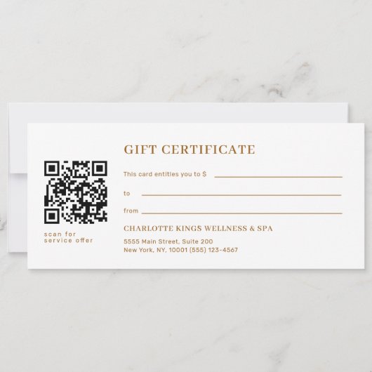 Minimal Eyebrow Salon QR Code Gift Certificate (Rückseite)