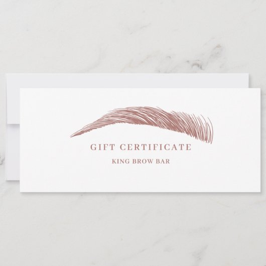 Minimal Eyebrow Salon QR Code Gift Certificate (Vorderseite)