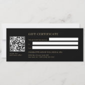 Minimal Eyebrow Salon QR Code Gift Certificate (Rückseite)