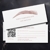 Minimal Eyebrow Salon QR Code Gift Certificate