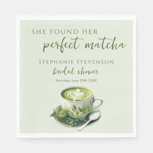 Minimal fand sie ihr perfektes Matcha-Brautparty Serviette (Vorderseite)