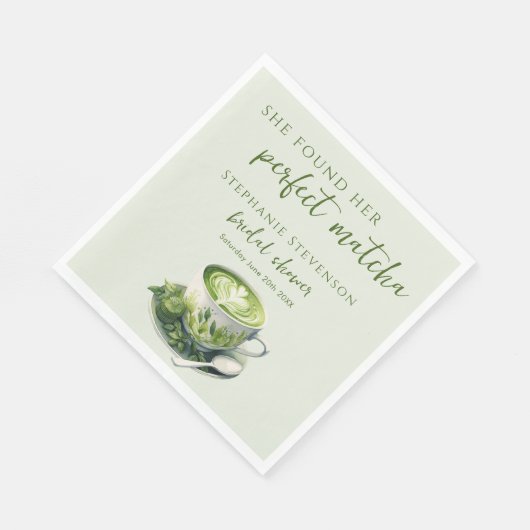 Minimal fand sie ihr perfektes Matcha-Brautparty Serviette (Ecke)