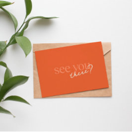 Minimal farbige Orange Script Response Card RSVP Karte