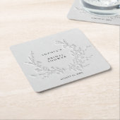 Minimal Faux Blind Deboss Cotton Bridal Shower Rechteckiger Pappuntersetzer (angewinkelt)