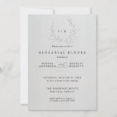 Minimal Faux Blind Deboss Cotton  Rehearsal Dinner Einladung (Vorderseite)