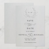 Minimal Faux Blind Deboss Cotton Save The Date (Vorne/Hinten)