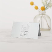 Minimal Faux Blind Deboss Cotton Wedding Place  Platzkarte (Rückseite)