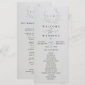 Minimal Faux Blind Deboss Cotton Wedding Program Programm (Vorne/Hinten)
