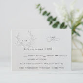 Minimal Faux Blind Deboss Cotton Wedding RSVP Karte (Stehend Vorderseite)