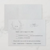 Minimal Faux Blind Deboss Cotton Wedding RSVP Karte (Vorne/Hinten)