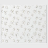 Minimal Female Face Line Pattern (1) Geschenkpapier (Flach)
