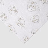 Minimal Female Face Line Pattern (1) Seidenpapier (Detail)