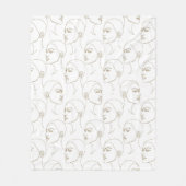 Minimal Female Face Line Pattern (2) Fleecedecke (Vorderseite)