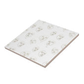 Minimal Female Face Line Pattern (2) Fliese (Seite)