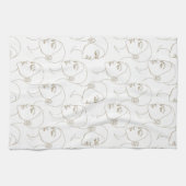 Minimal Female Face Line Pattern (2) Geschirrtuch (Horizontal)