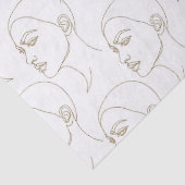 Minimal Female Face Line Pattern (2) Seidenpapier (Detail)