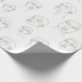 Minimal Female Face Line Pattern (3) Geschenkpapier (Ecke)