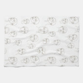 Minimal Female Face Line Pattern (3) Geschirrtuch (Horizontal)