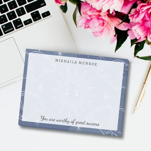 Minimal Feminine Celestial Daily Affirmation Name Post-it Klebezettel