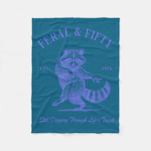 Minimal Feral Fifty 50. Geburtstag Waschbär Fleecedecke
