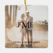 Minimal fett Monogram Foto Modernes Keramikornament (Vorderseite)