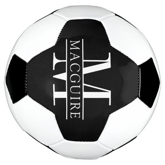 Minimal fett Monogramm | Name Black Fußball (Gedreht)
