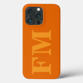 Minimal fett orange-gelbe Monogramm Case-Mate iPhone Hülle (Rückseite)