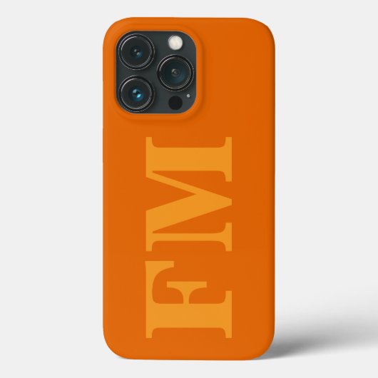 Minimal fett orange-gelbe Monogramm Case-Mate iPhone Hülle (Rückseite)